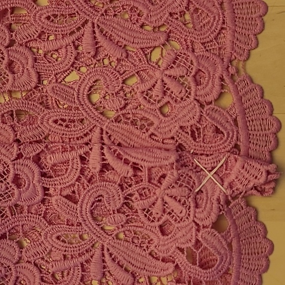 NWT J.Crew Guipure Pink Spaghetti Strap Lace Lined Scalloped Neckline/Hem Dress - Picture 11 of 17